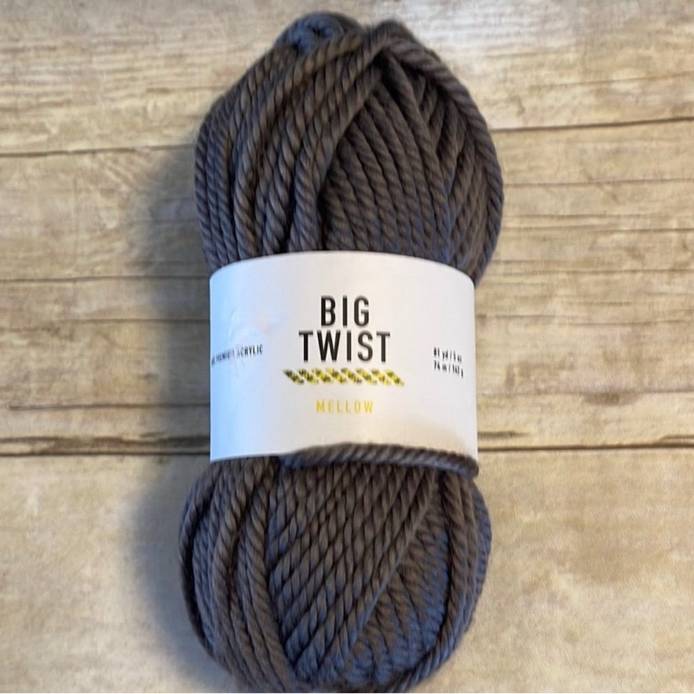 Big Twist Mellow Yarn in Gray Super Bulky 5 Oz Actual
Color is Taupe